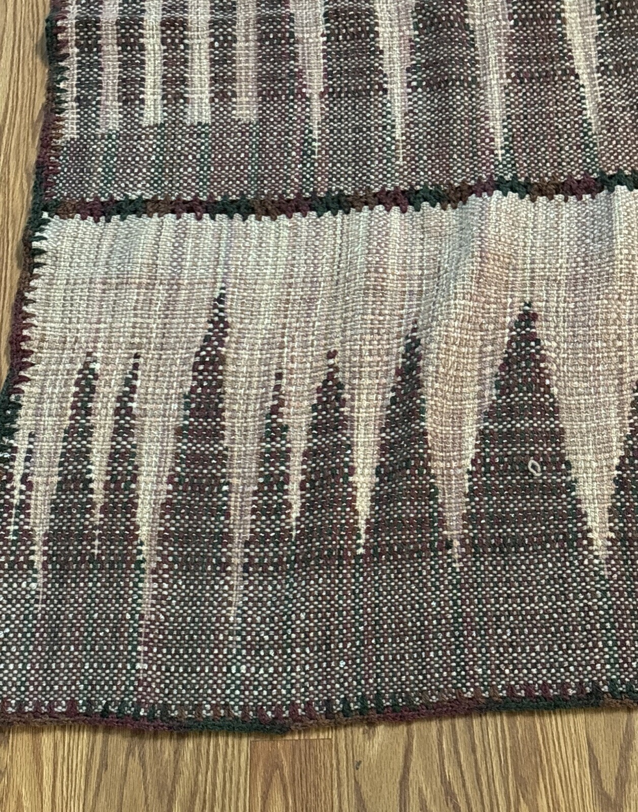Vintage Hand Woven Loomed Farmhouse Throw 57” X 54”
