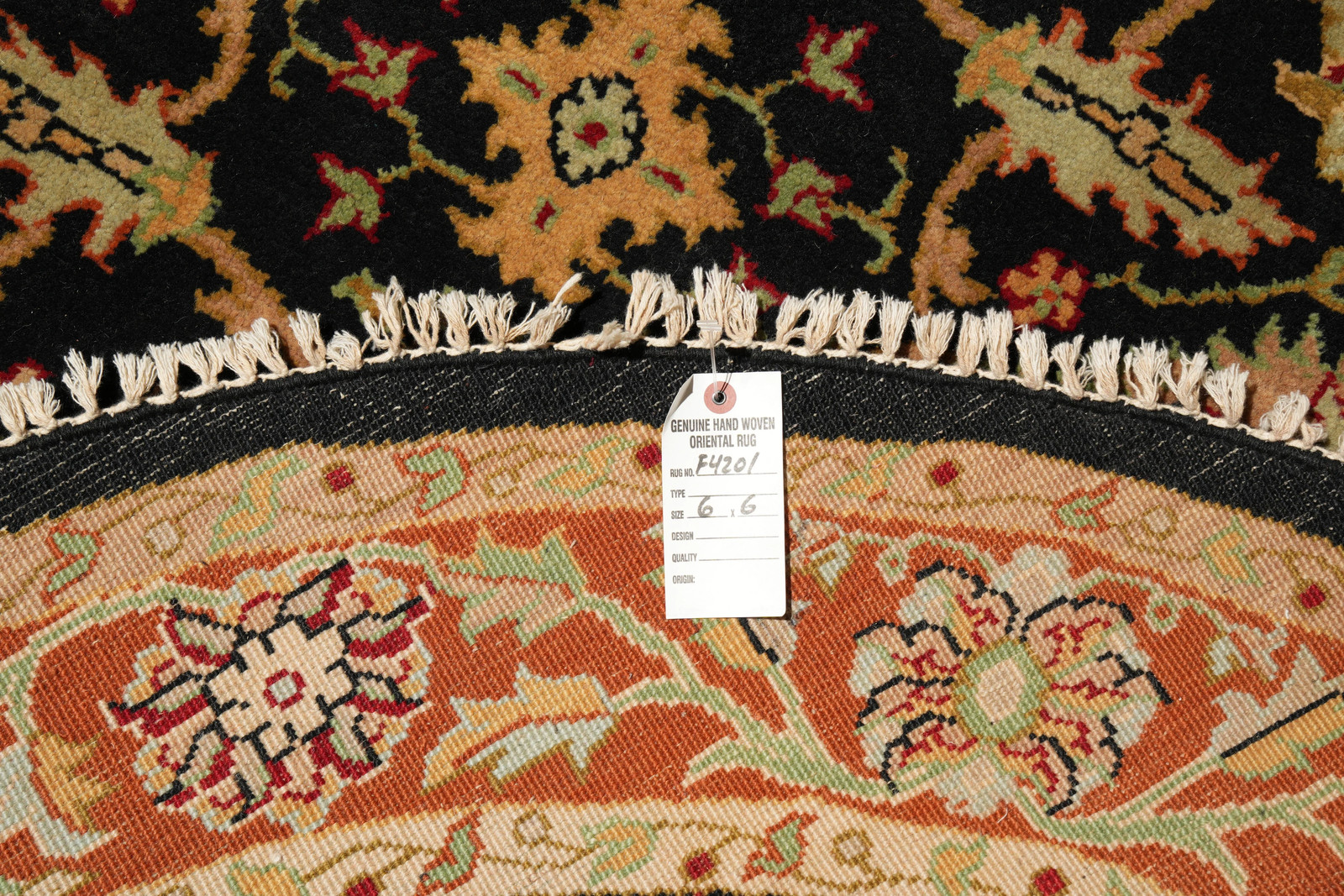 6 x 6 Round Jaipur Rug Black Coral #F-4201