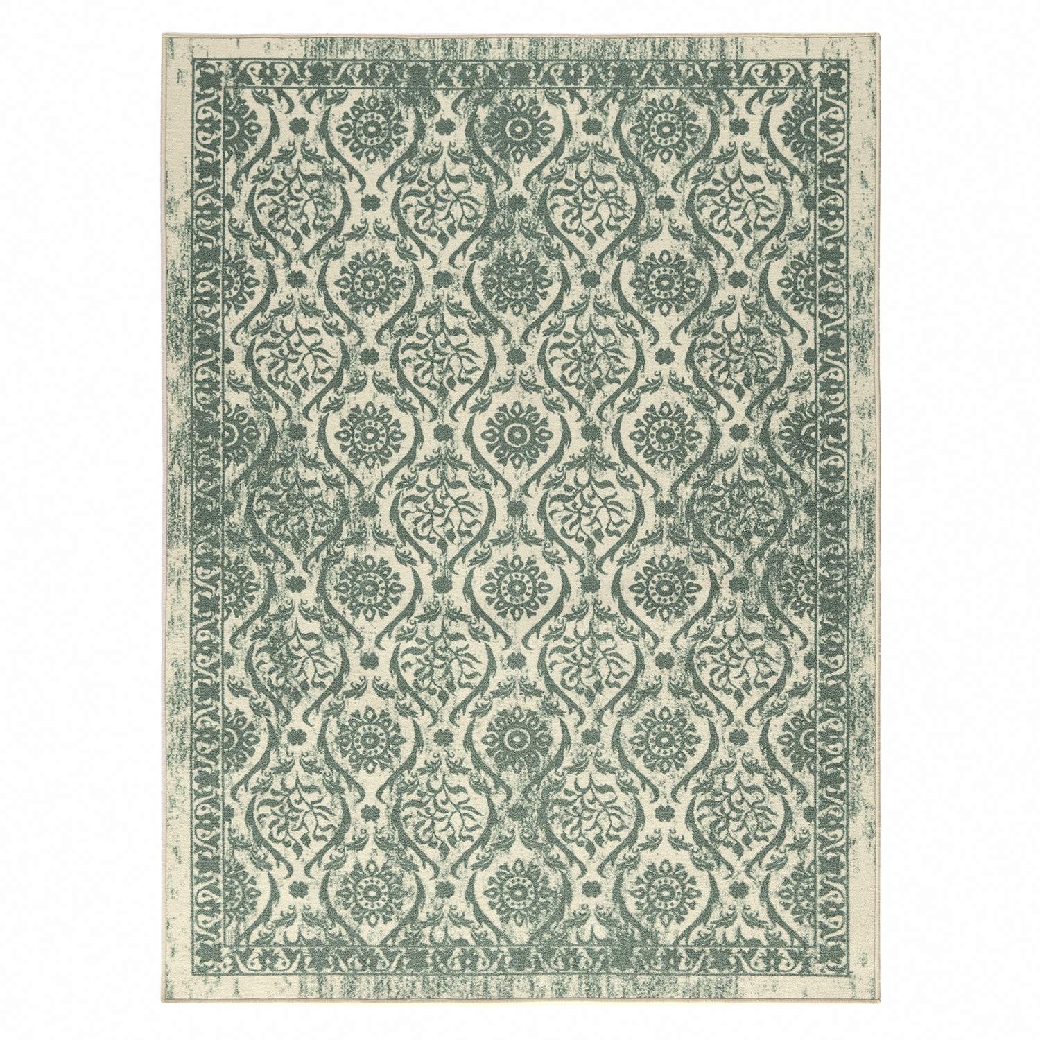 Alfombras Non-Skid (Non-Slip) 4×6 Rubber Backing Floral Geometric Low Profile…