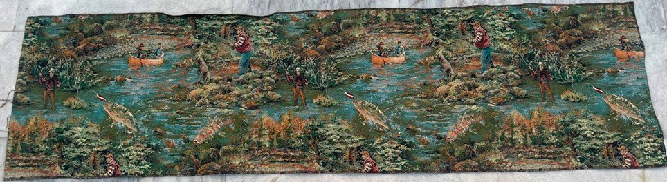 Antique Tapestry, French Tapestry Pictorial Hunting Tapestry Home Decor 2×5 ft