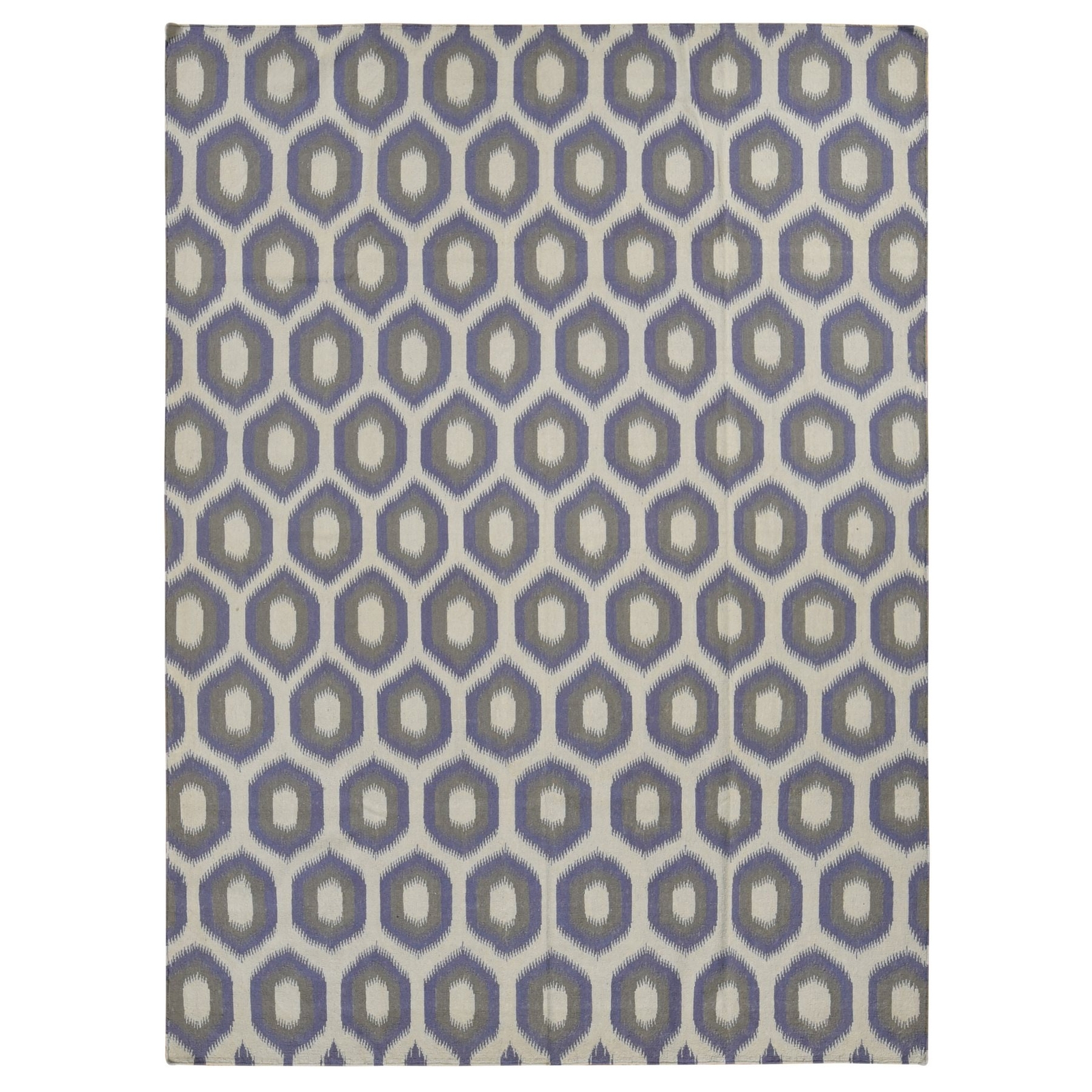 8’10″x12’2″ Blue Kilim Flat Weave Hand Woven Wool Reversible Rug R87860