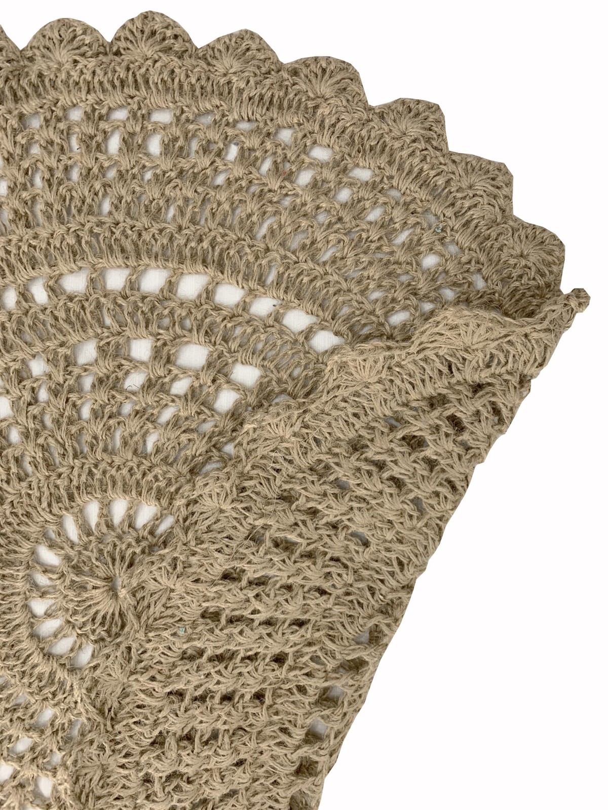 Ramanta Home Jute Handmade Natural Crochet Woven Rug 3 Feet Round Anti- Slip