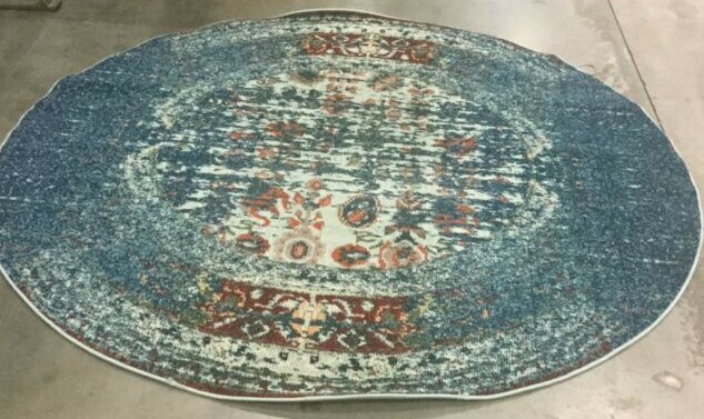 IVORY 6′-7″ X 6′-7″ Round Stained Rug, Reduced Price 1172648178 MNC208V-7R