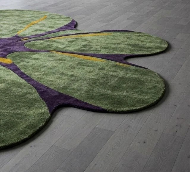 Its Traditional Design Hand-Tufted Flower Shape Modern 100% Soft Wool Study Room