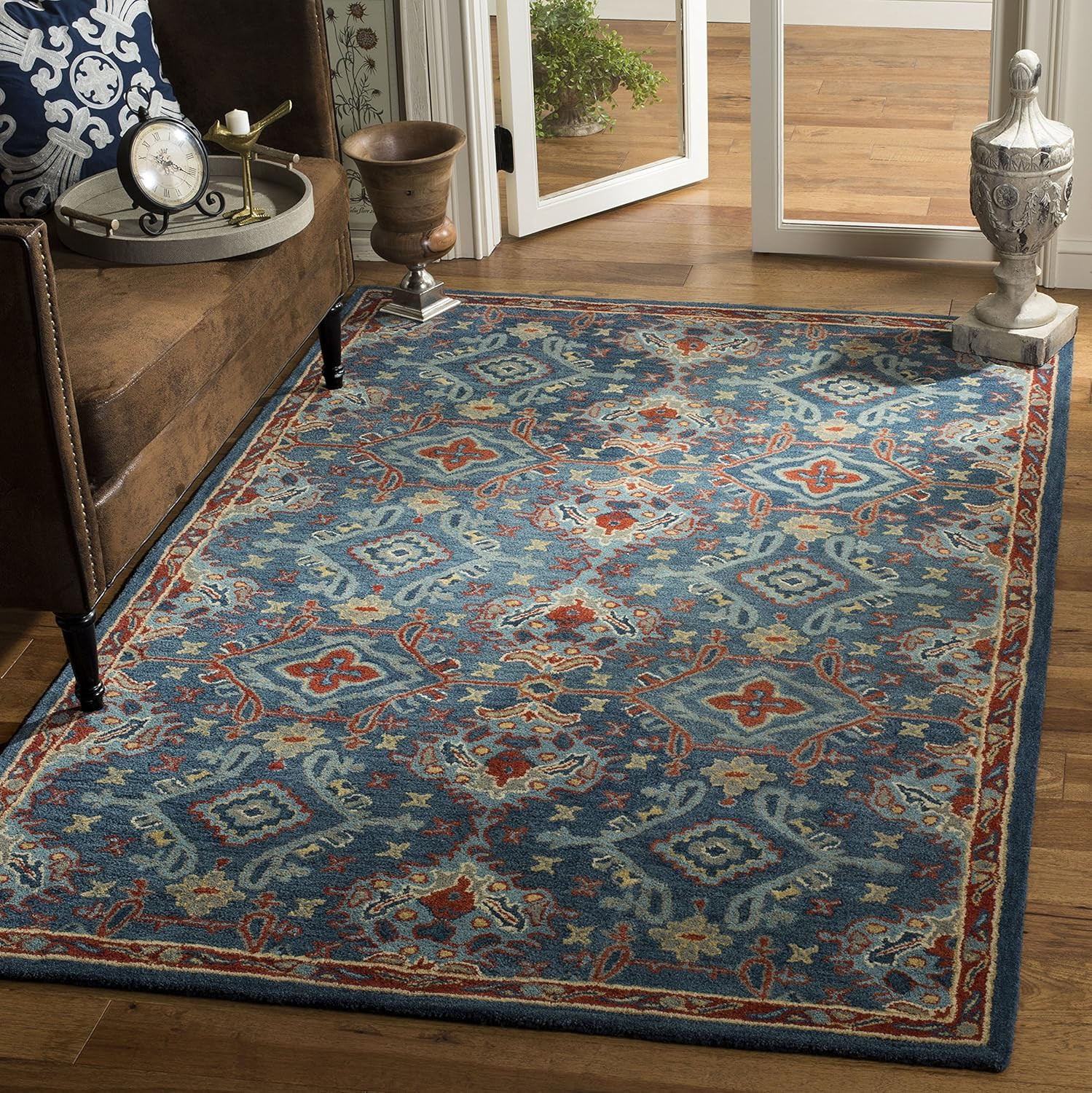Handmade Heritage Collection 5′ x 8′ Oriental Wool Area Rug – Blue & Multi