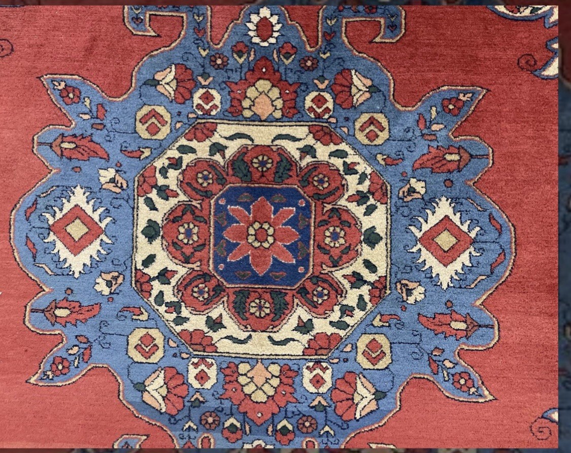 Oriental area rug Tafresh hand knotted elegant Vintage Red Blue 7 X 10 Ft