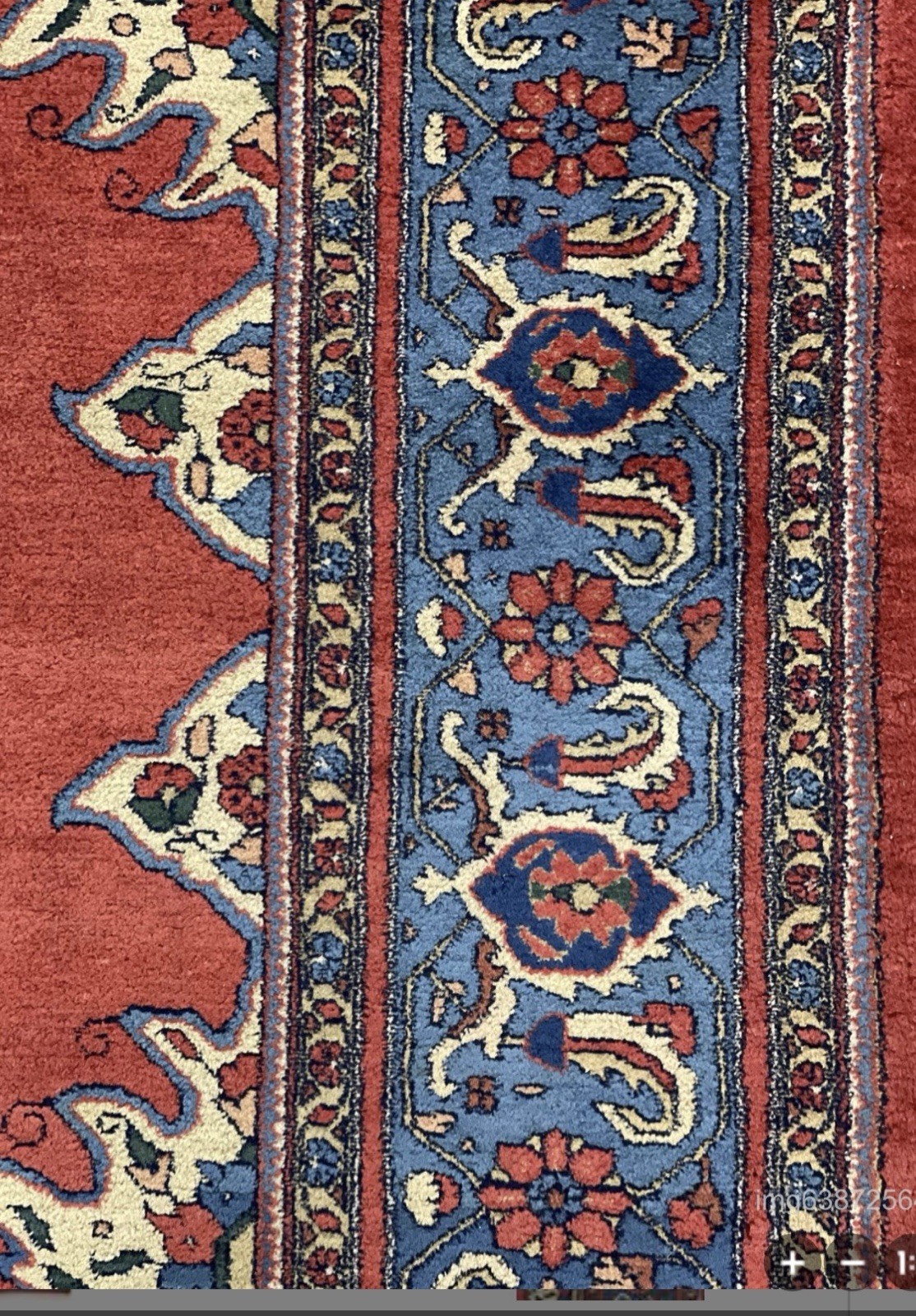 Oriental area rug Tafresh hand knotted elegant Vintage Red Blue 7 X 10 Ft