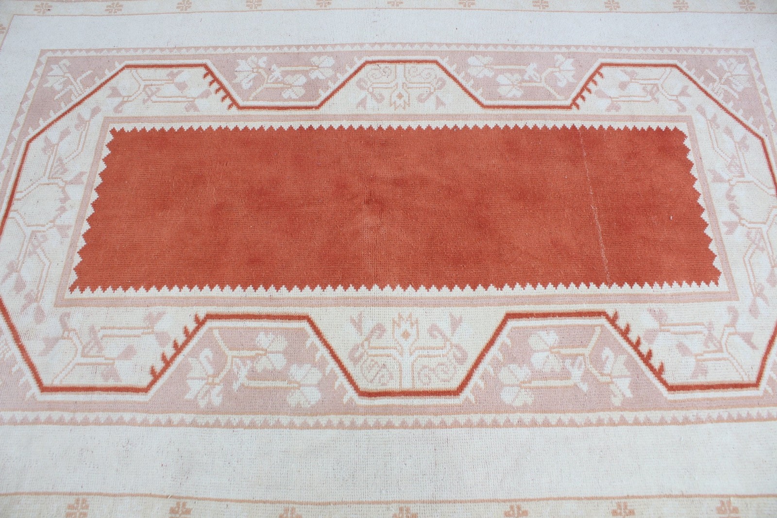 4,4×7,1 ft Rug, Area Turkish Rug, White Oriental Rug