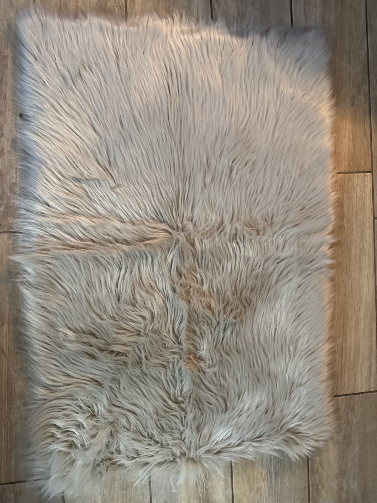 DANSO SHAG Plush STONE GRAY Faux Fur Carpet Soft Furry Rug Fluffy NWTS