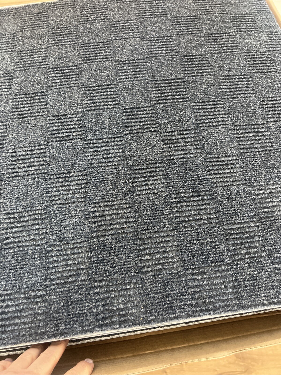 24″X 24″ Carpet Tile Peel and Place – Crochet (Ocean Blue) (60Sq.Ft.) 15 Tiles