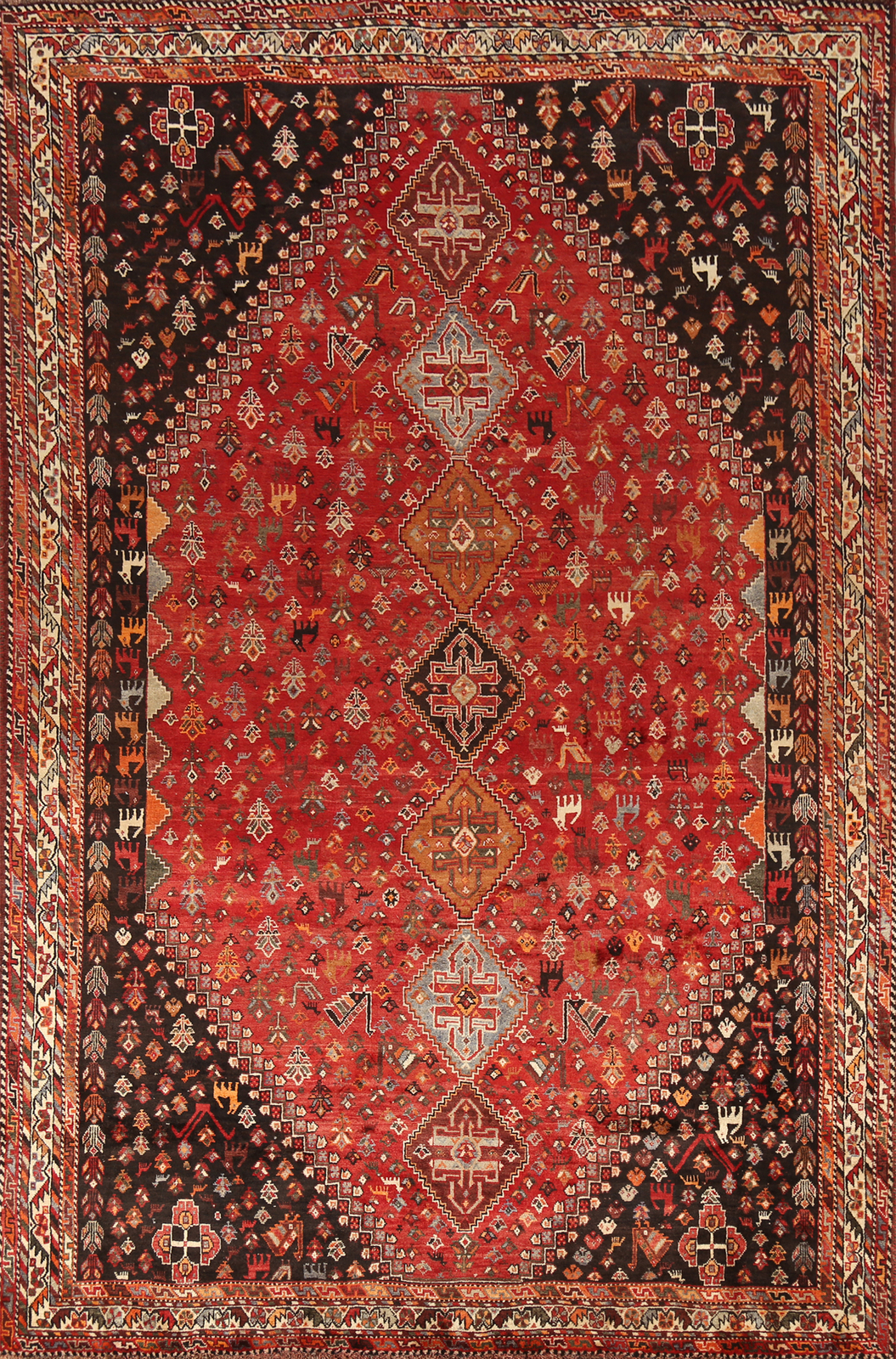 Vegetable Dye Traditional Vintage Area Rug 7×11 ft Hand-knotted Wool Carpet