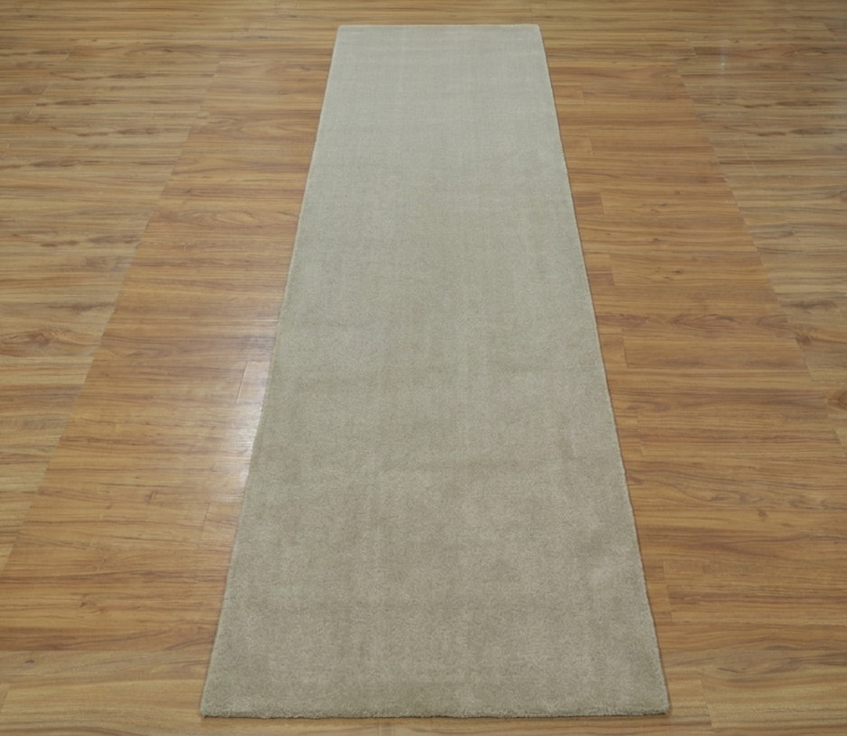 Greige Modern Tufted Minimalist Hallway Runner Rug Passway Entry Foyer Wool Rug
