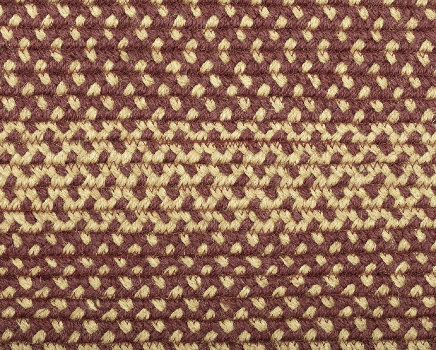 Eco-Friendly Oval Braided Rug Burgundy Tan Country Farmhouse with Non-Slip Pad