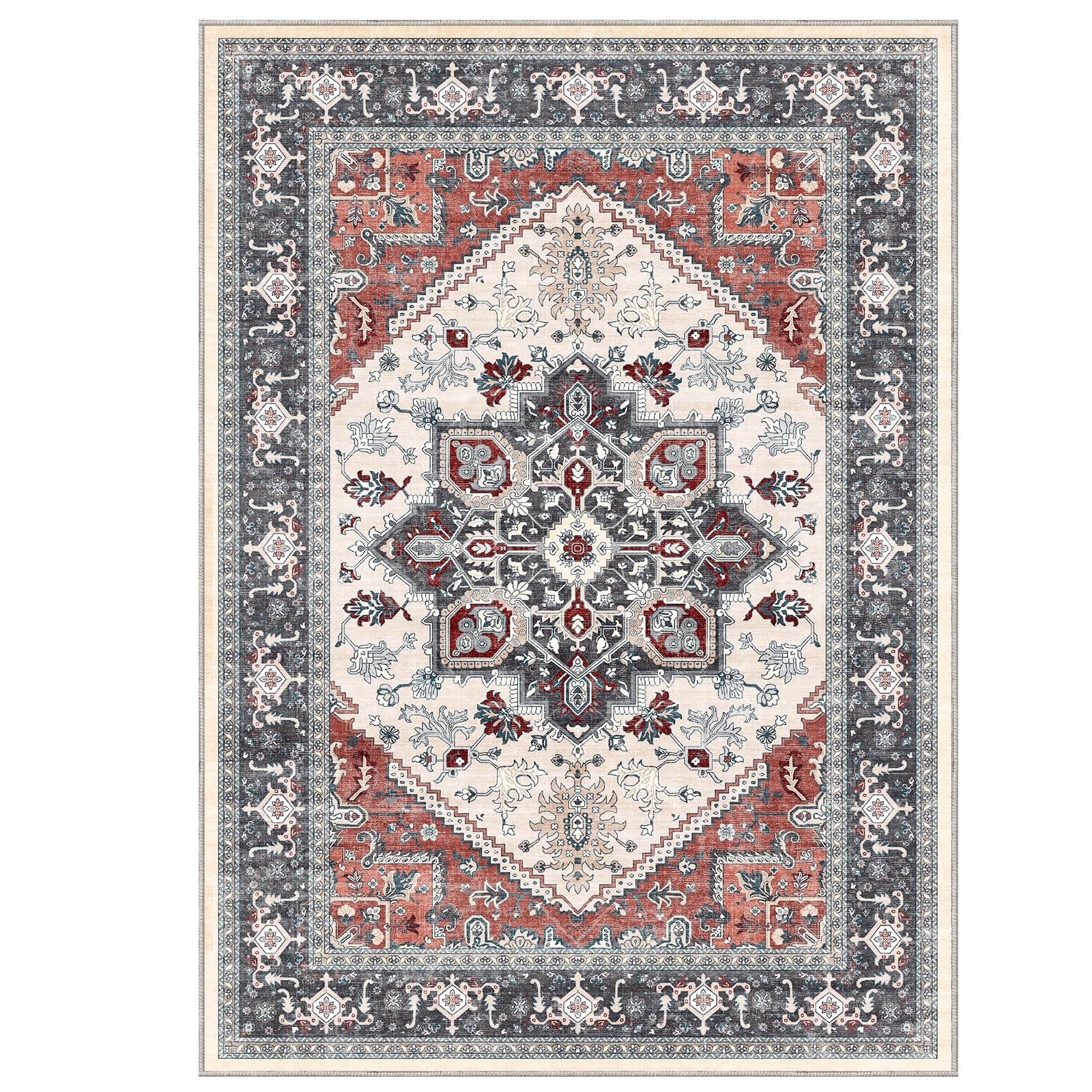Soft Area Rugs 5×7 5×7 Washable Rug with Non Slip Backing 5 x 7 Faux Cashmere