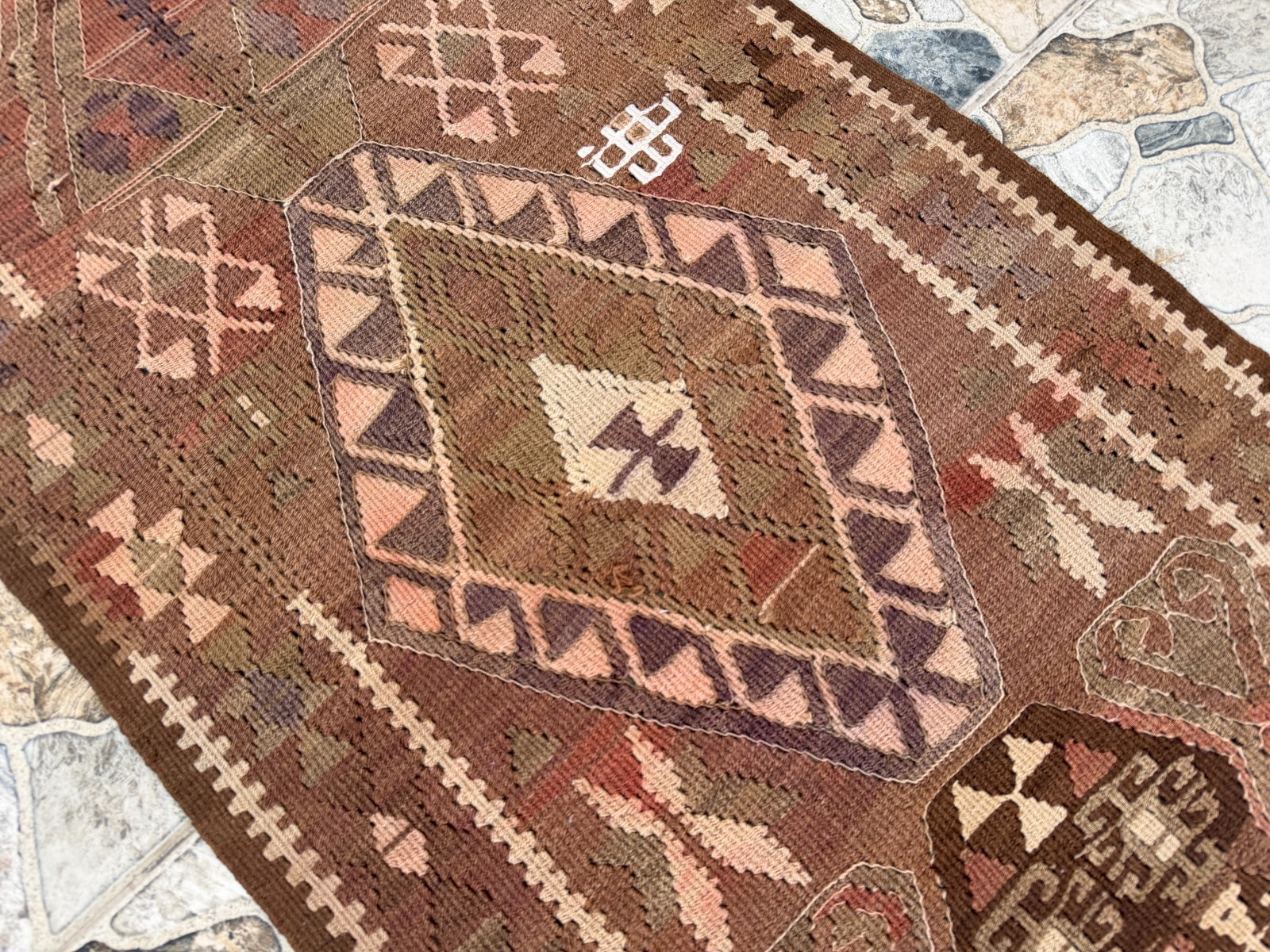 Kars Kurdish Kilim Rug Vintage Handmade Turkish Wool Flatweave Runner