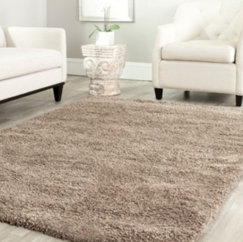 Taupe Light Brown Shag Area Rug Rugs 4′ x 6′ 5 8 10 9 12 10 2″ Fluffy inch Pile