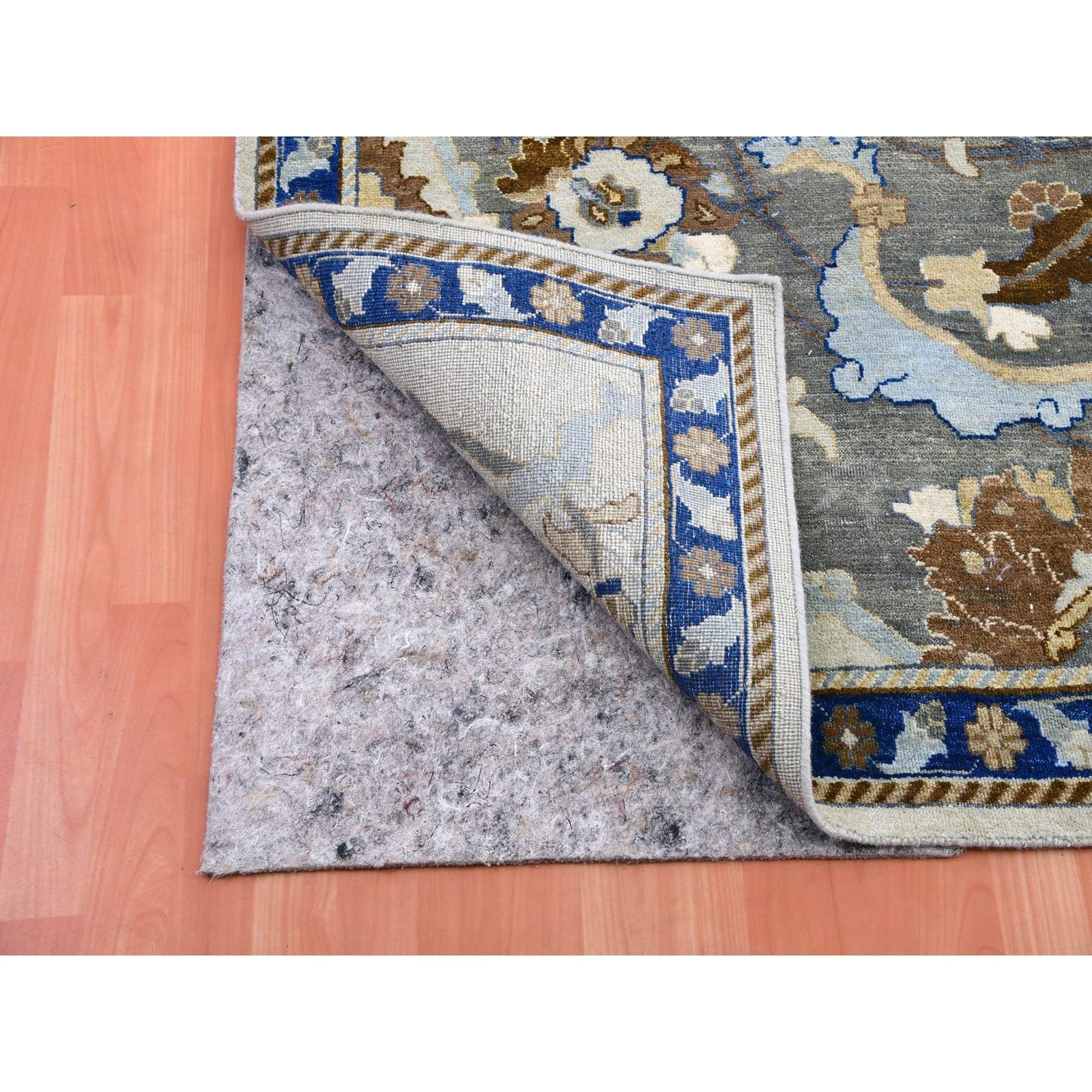 10’2″x14’4″ Blue Zoroastrian Ispahan Inspired Hand Knotted 100% Wool Rug R75425