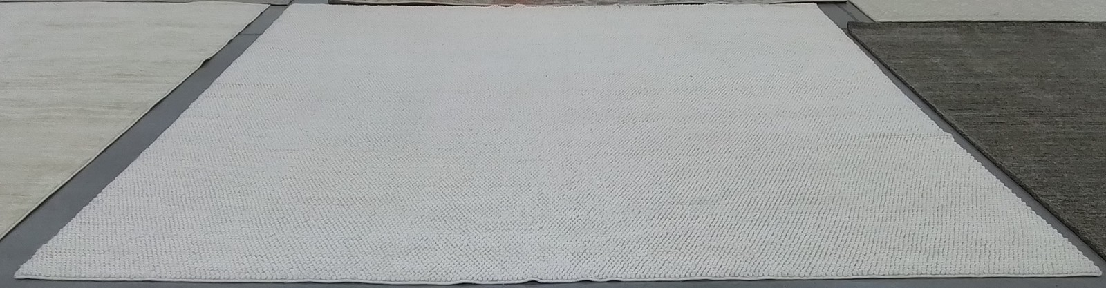 IVORY 12′-0″ x 12′-0″ Back Stain Rug, Reduced Price 1172793609 NAT620A-12SQ