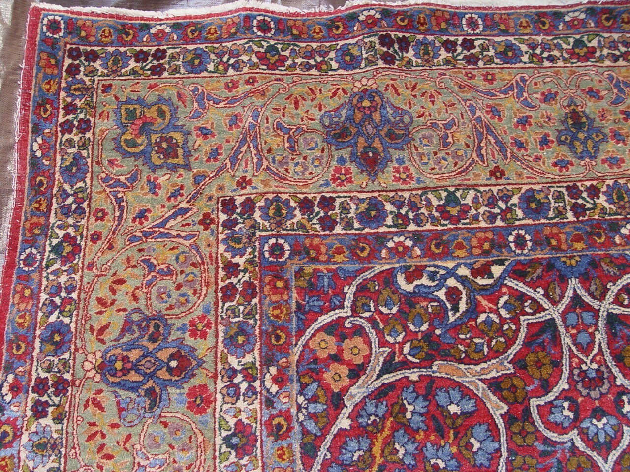Phenomenal Antique 1880s Kermann Lavarr Hand Knotted Wool Rug Unique 8’10″x13’9″
