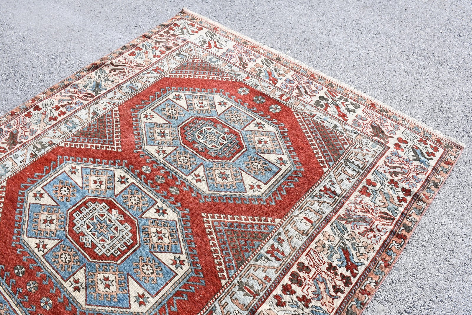 Vintage Turkish Large Rug 6,3×9,4 ft (193×288 cm), Red Ombré Rug