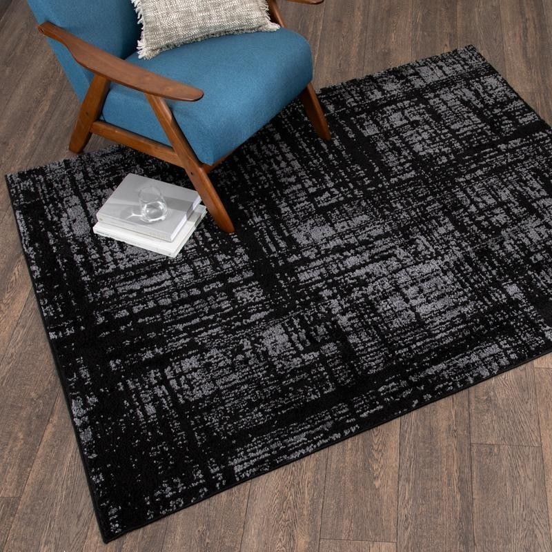 Indoor Abstract Area Rug Durable Stain Resistant Skid Resistant Tufted 5×7 New