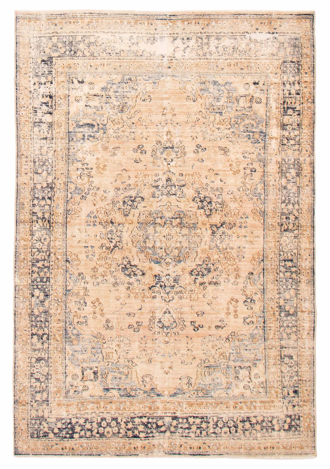 Vintage Hand-Knotted Area Rug 6’4″ x 9’4″ Traditional Wool Carpet