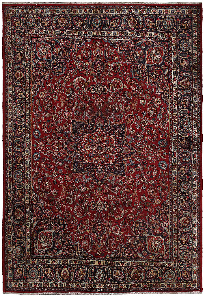 9.6 x 12.10 Perrsian Handmade Mashaad Rug AMAZING SALE #F-6837