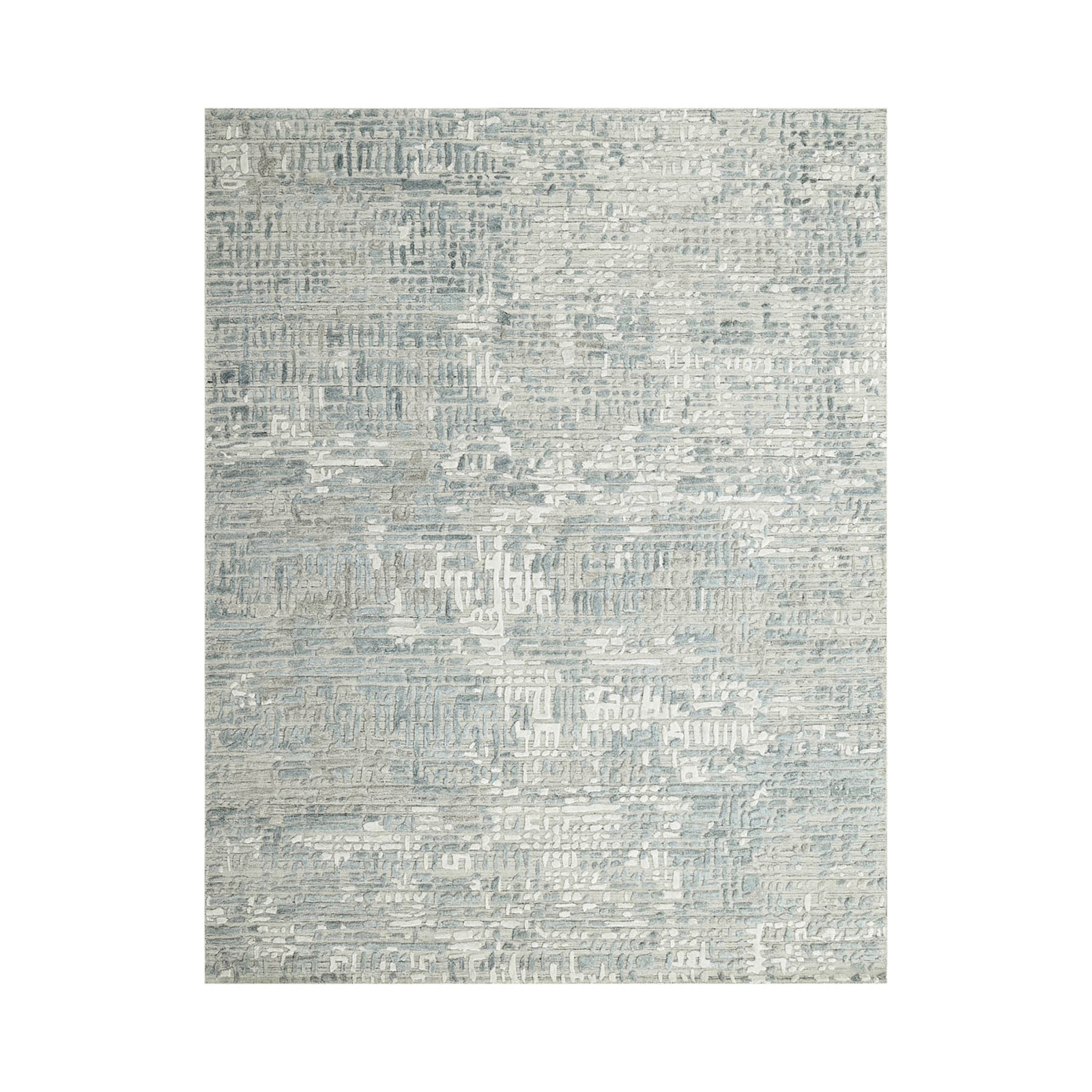 10×14 Gray Hand Knotted Modern Tibetan Wool/Bamboo Silk Area Rug