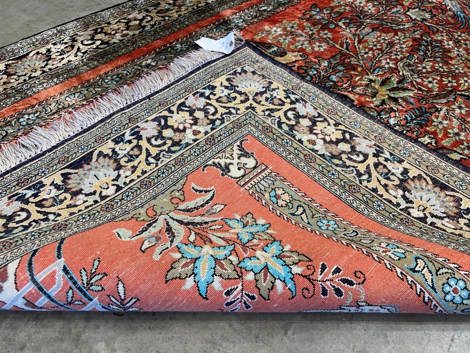 3×5 Luxurious Fine Hand-Knotted 100% Silk Pictorial Persiane Qume Rug Handmade