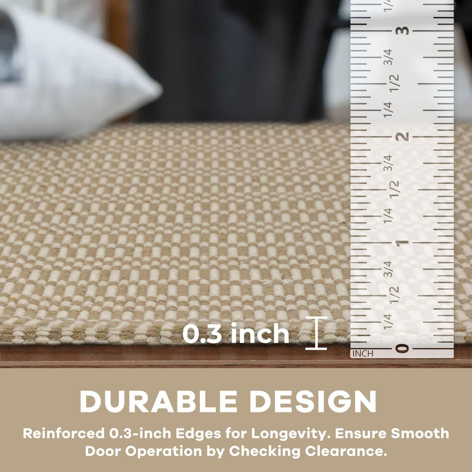 KOZYFLY Washable Area Rug, 2×3 Ft, 2′ x 3′ (Rectangular), Sand/Ivory