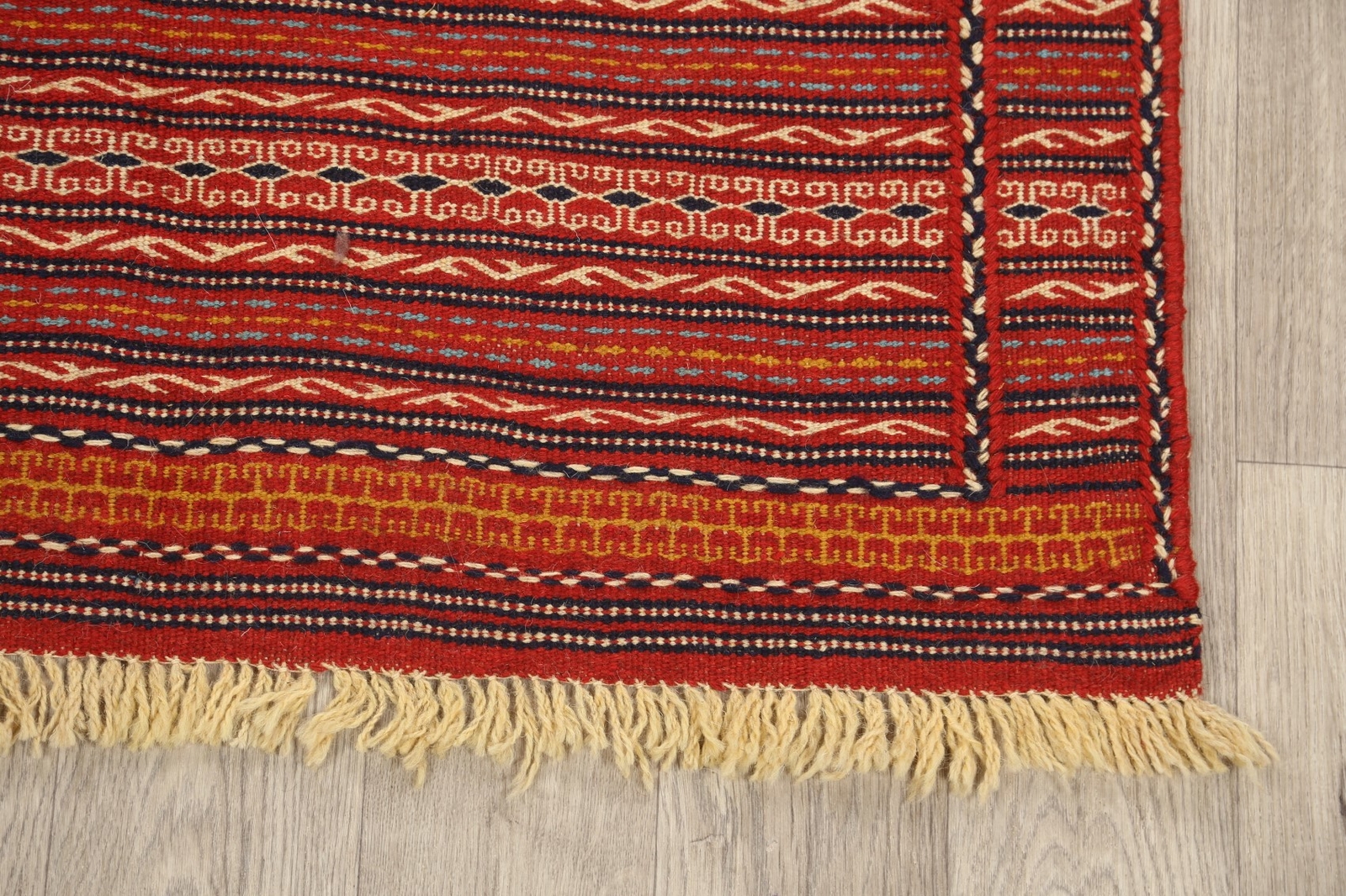 Traditional Tribal Striped Hand-woven Sumak Kilim Area Rug Oriental Carpet 3×5