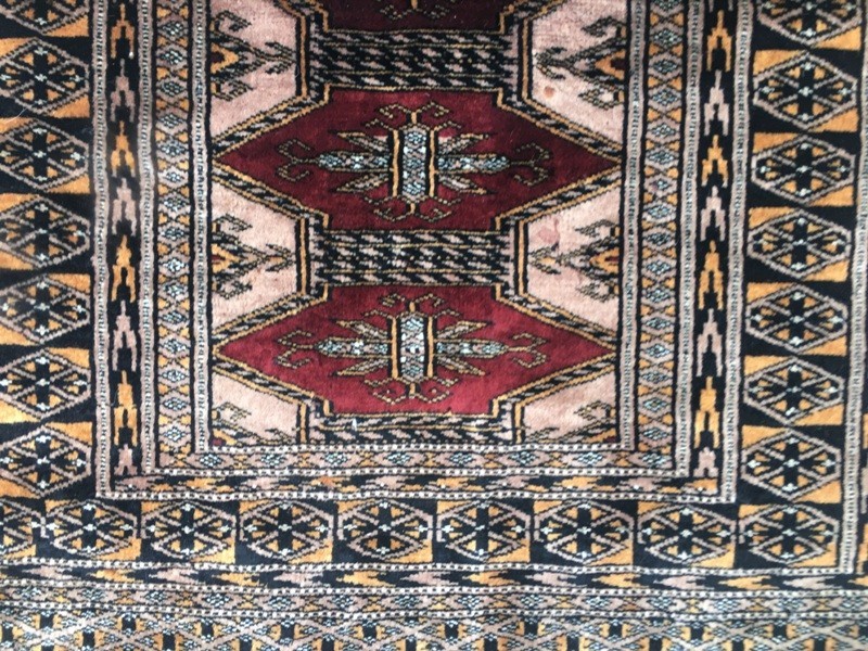 Vintage Afghan Medallion Design Bedroom Rug,Hand Knotted Rug 2×3 ft