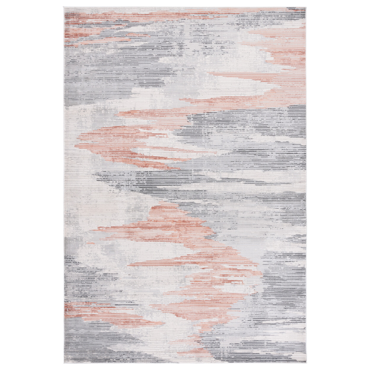 SAFAVIEH Invista Collection INV534F Light Grey / Rust Rug