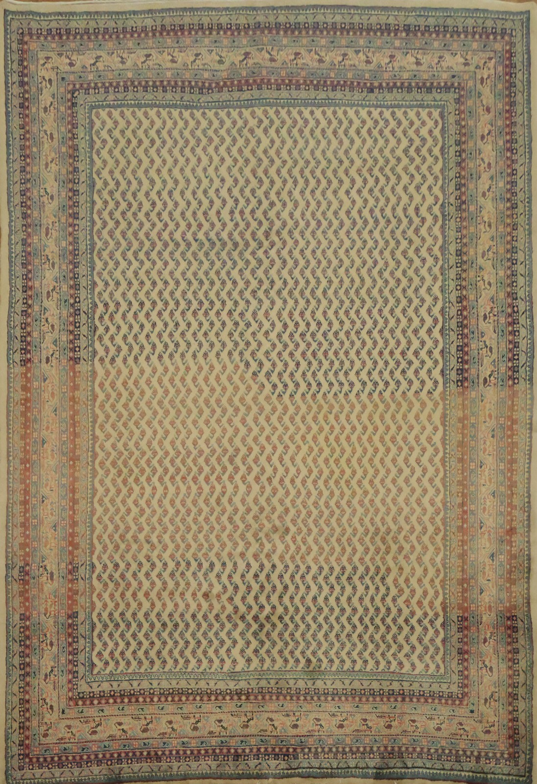 Traditional Wool Area Rug 7×10 Ft Handmade Oriental Carpet Tribal Geometric Rug