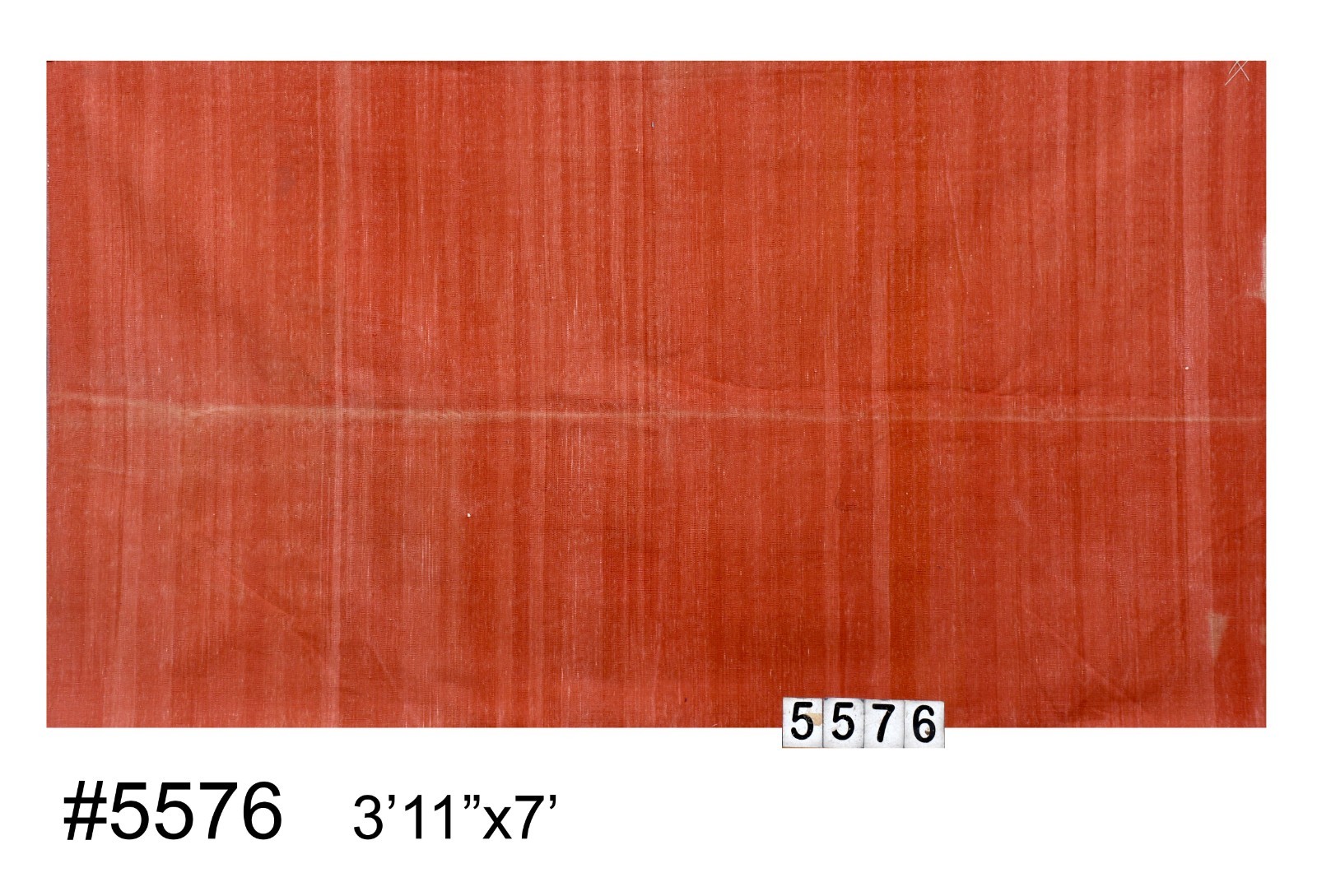 Terracotta Handwoven Cotton Runner Rug 3.11×7 Ft Solid Flat Weave Area Rug