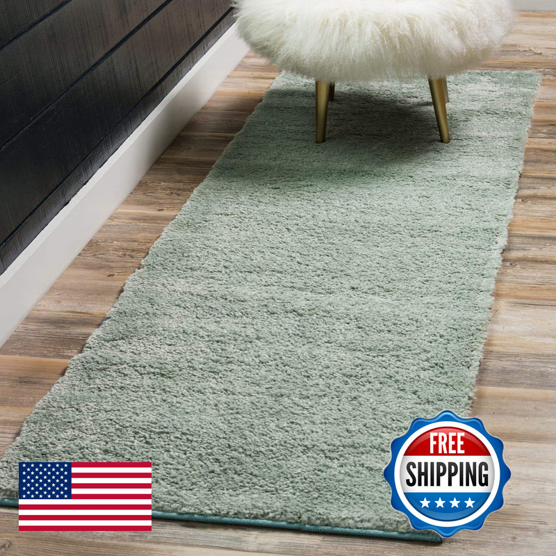 Unique Loom Solo Collection Area Rug – Calabasas 2 2 X 6 7 Runner Light Blue