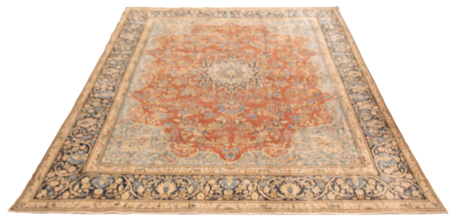 Vintage Hand-Knotted Area Rug 9’11” x 13’4″ Traditional Oriental Wool Carpet
