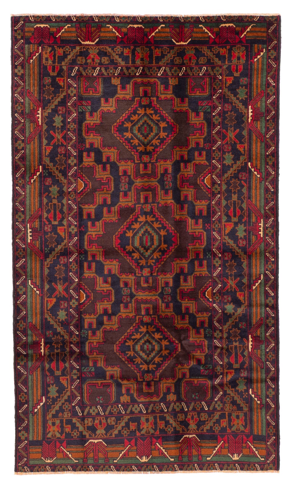 Vintage 3’8″ x 6’4″ Traditional Hand Knotted Vegetable Dye Wool Area Rug