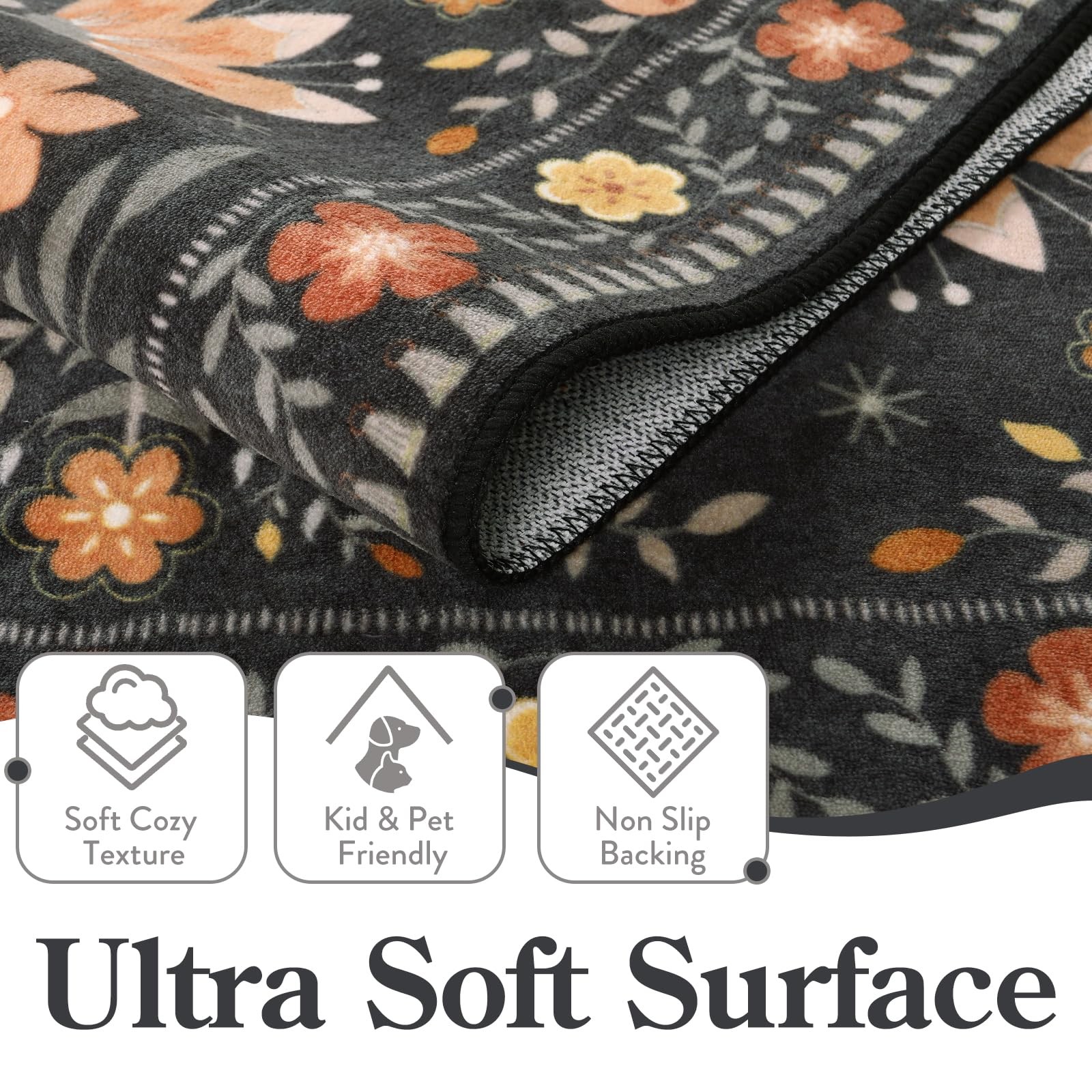 Moynesa 3×5 Entryway Rug Indoor, Modern Transitional Washable Non-Slip Low Pi…