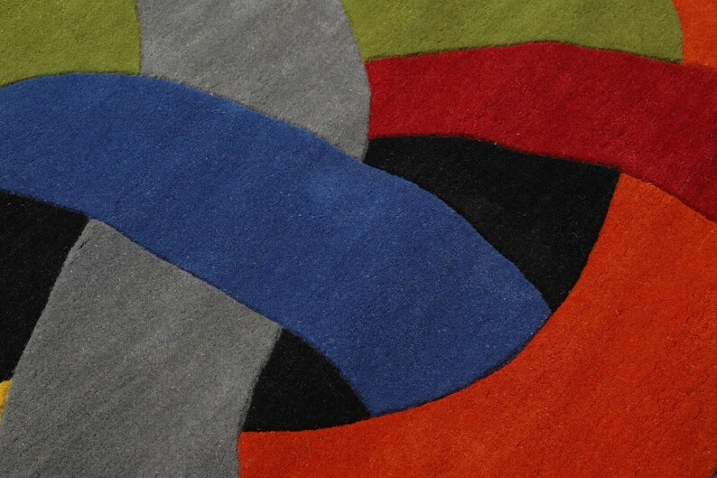 New Modern Hand Tufted Round Shape Area Rug 100% New Zealand Carpet for Bedroom