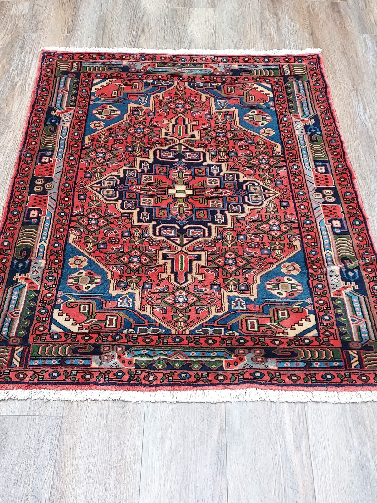 Turkish Hand Made Bohemian Geometric, Turkish Tribal Rug 3.5×4 Ft