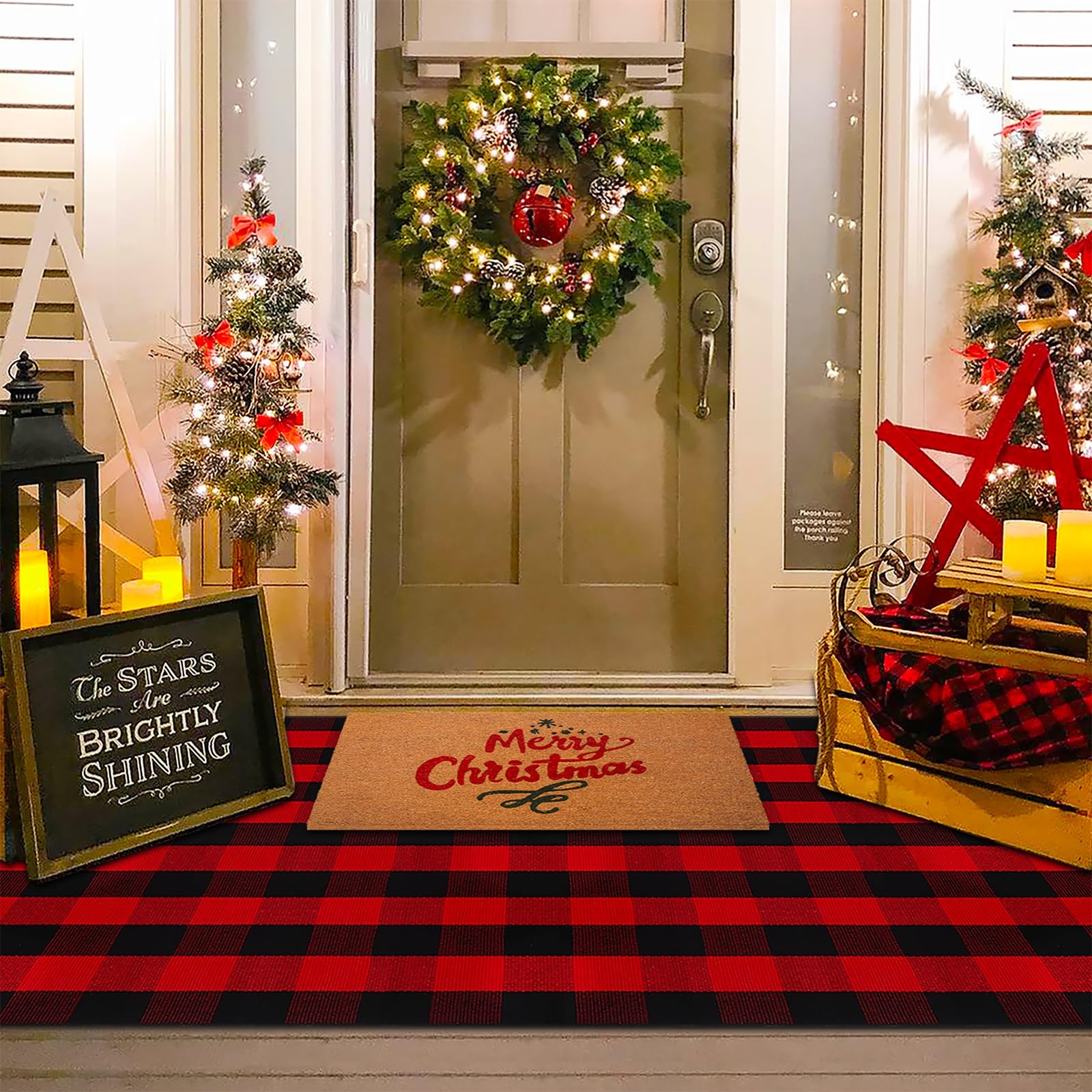 Homydecor 4’x6′ Red/Black Plaid Rug