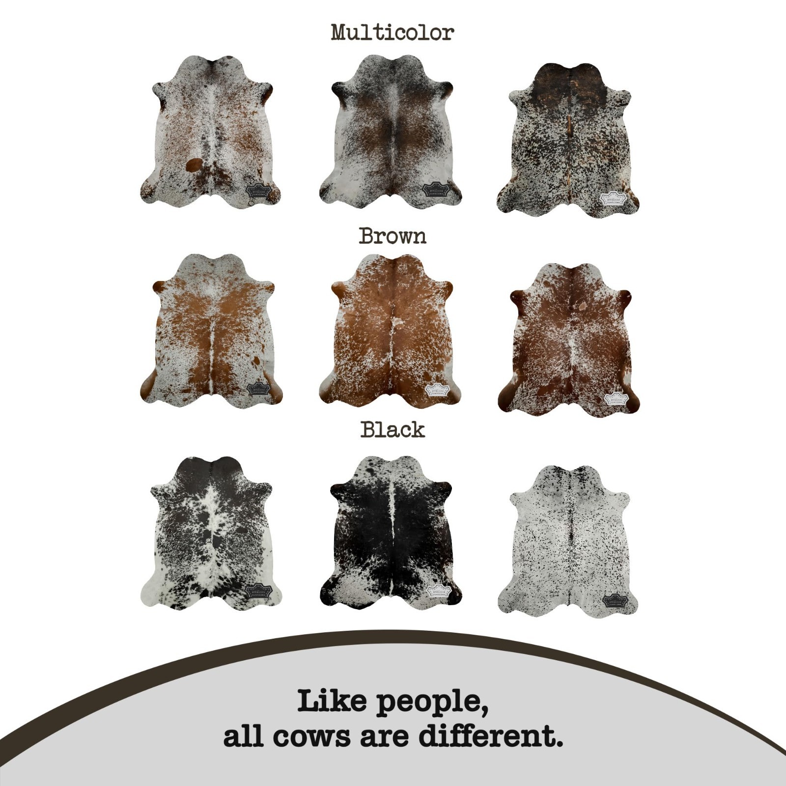 Real Cowhide Rug in Multicolor Speckled | Large 6′ x 7′