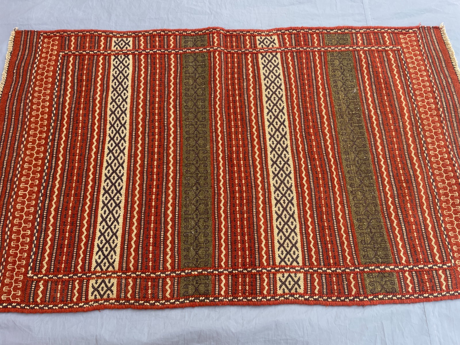 2’8 x 4’5 Ft Handmade Afghan Kilim Rug – Vintage Tribal Flatweave Rustic Carpet