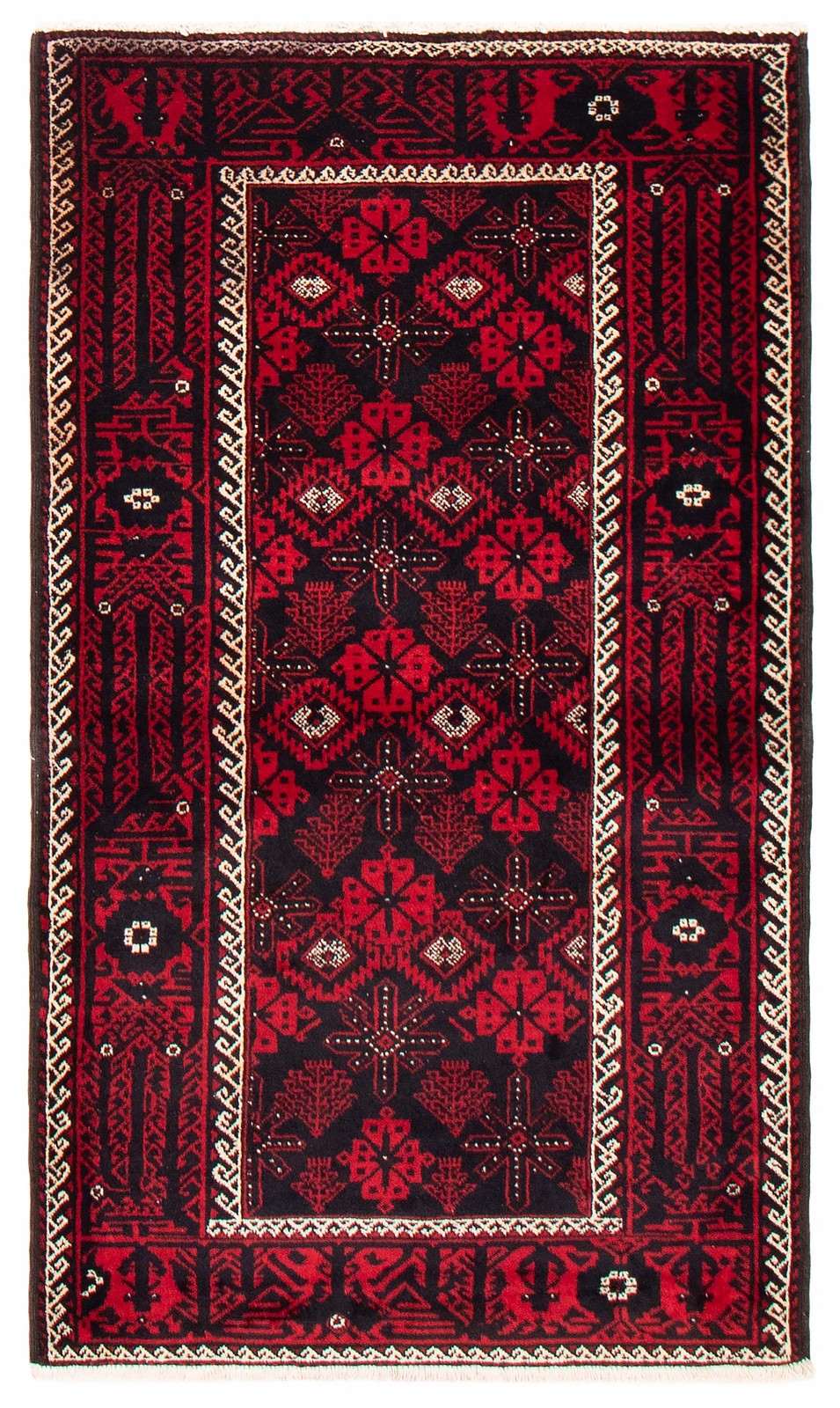 Vintage Hand-Knotted Area Rug 3’5″ x 6’3″ Traditional Oriental Wool Carpet