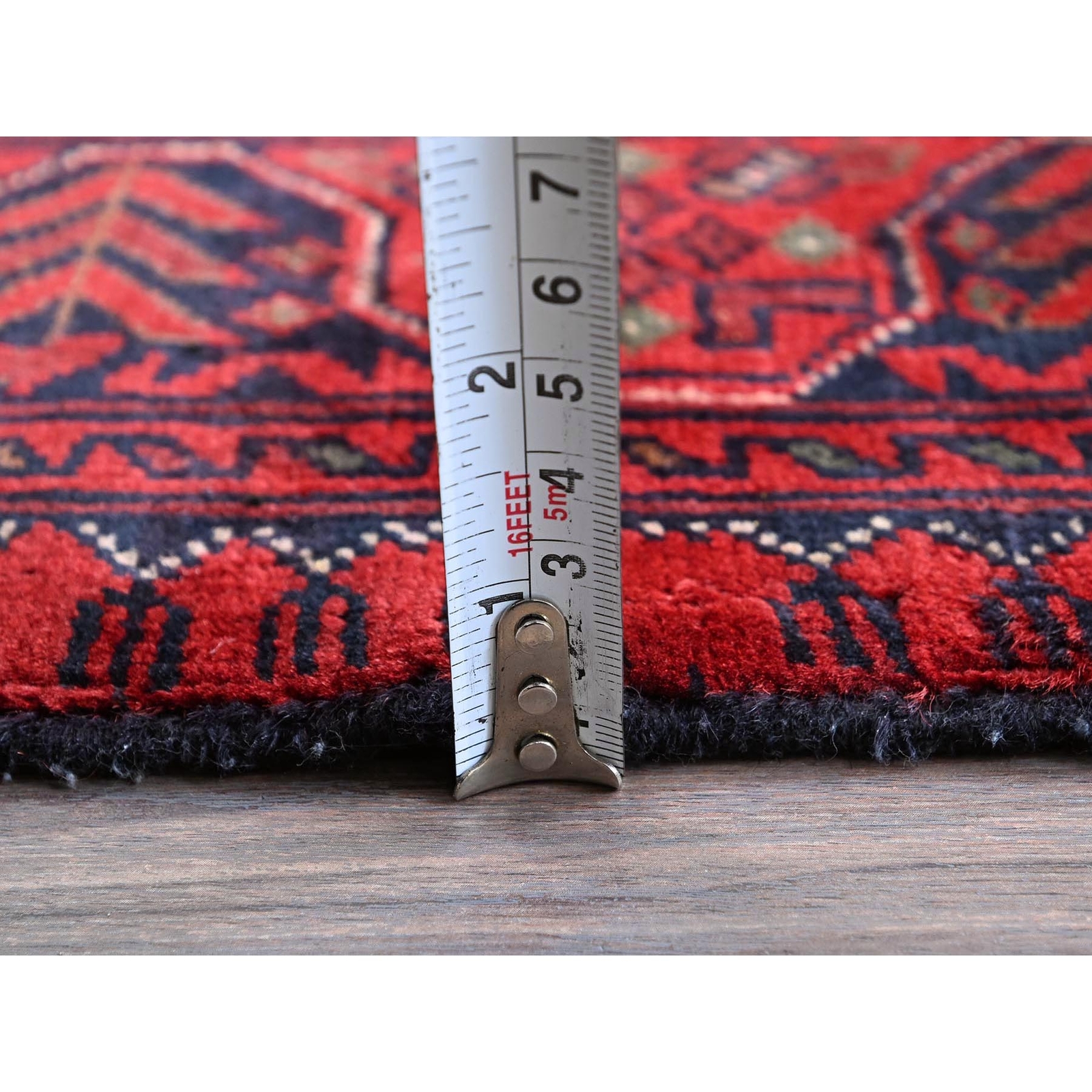 2’8″x4′ Red Afghan Khamyab Tribal Design Soft Wool Hand Knotted Sample Rug R726
