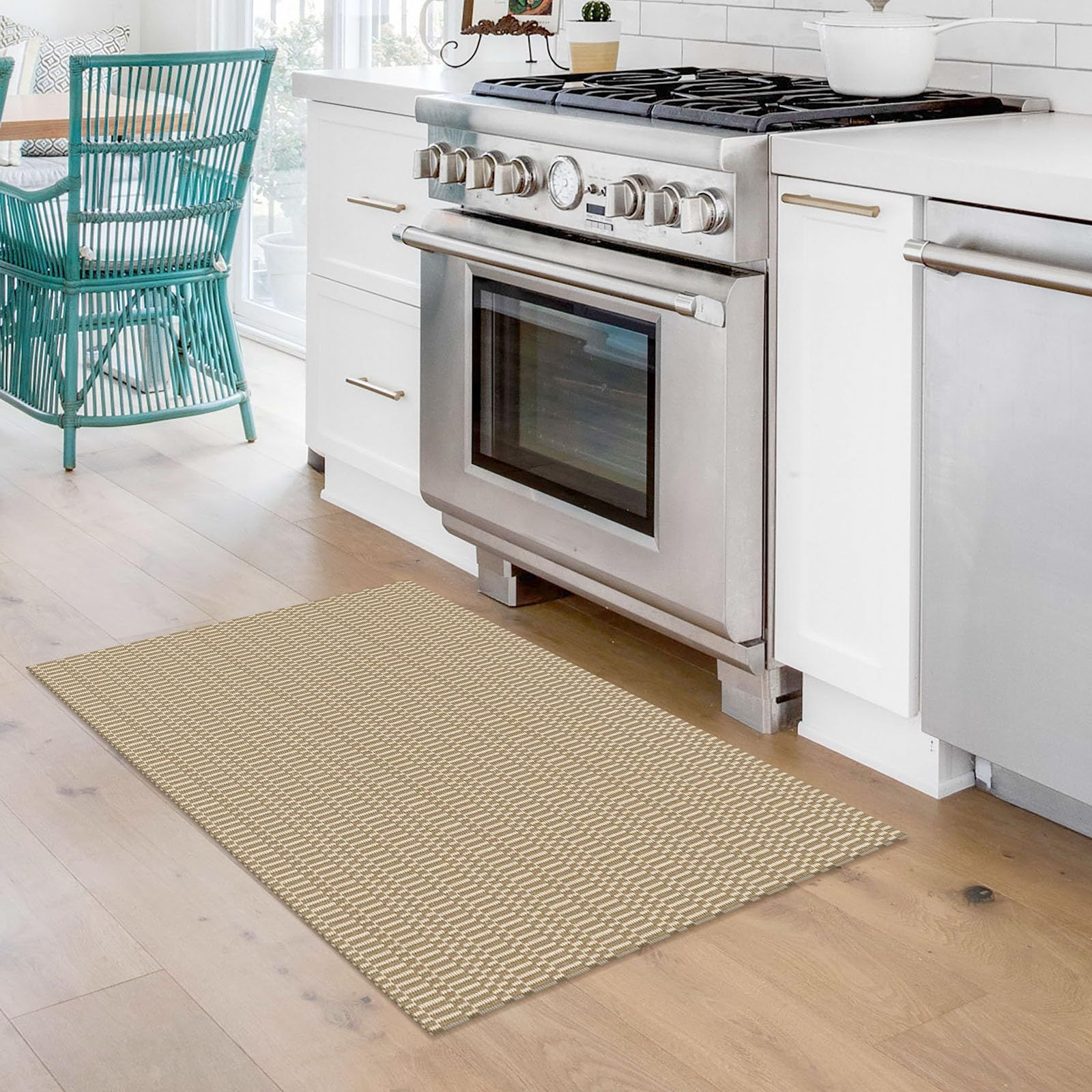 KOZYFLY Washable Area Rug, 2×3 Ft, 2′ x 3′ (Rectangular), Sand/Ivory