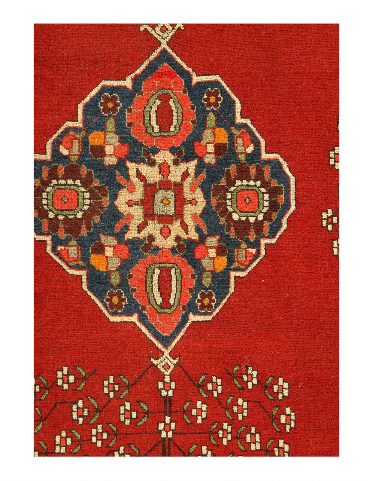 Red Color Fine hand knotted Vintage Kurd rug 4’8” X 6’8”