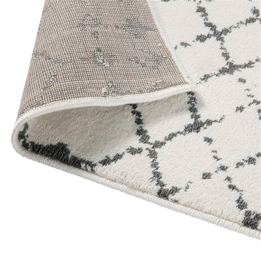 Flash Furniture 61″ x 85″ Geometric Polyester Fabric Area Rug in Ivory/Gray