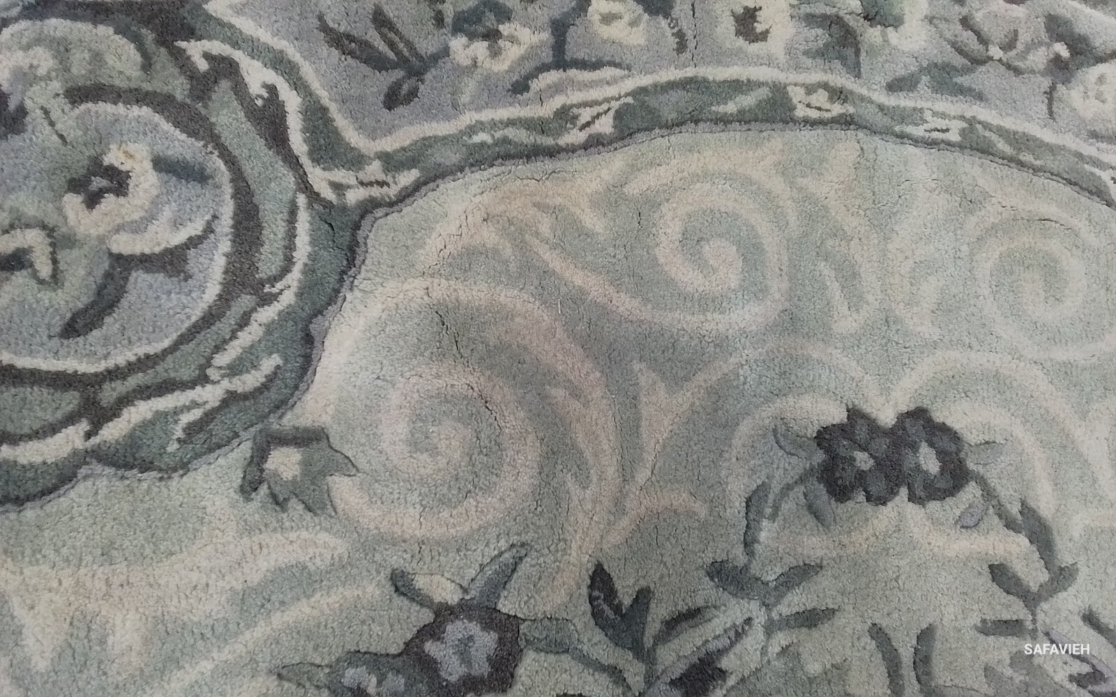 BEIGE / LIGHT GREY 6′ X 6′ RD Stained Rug, Reduced Price 1172760258 EM414D-6R